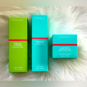 Peach & Lily 3 pc Cleanser, Toner and Mask Full Sizes NIB
